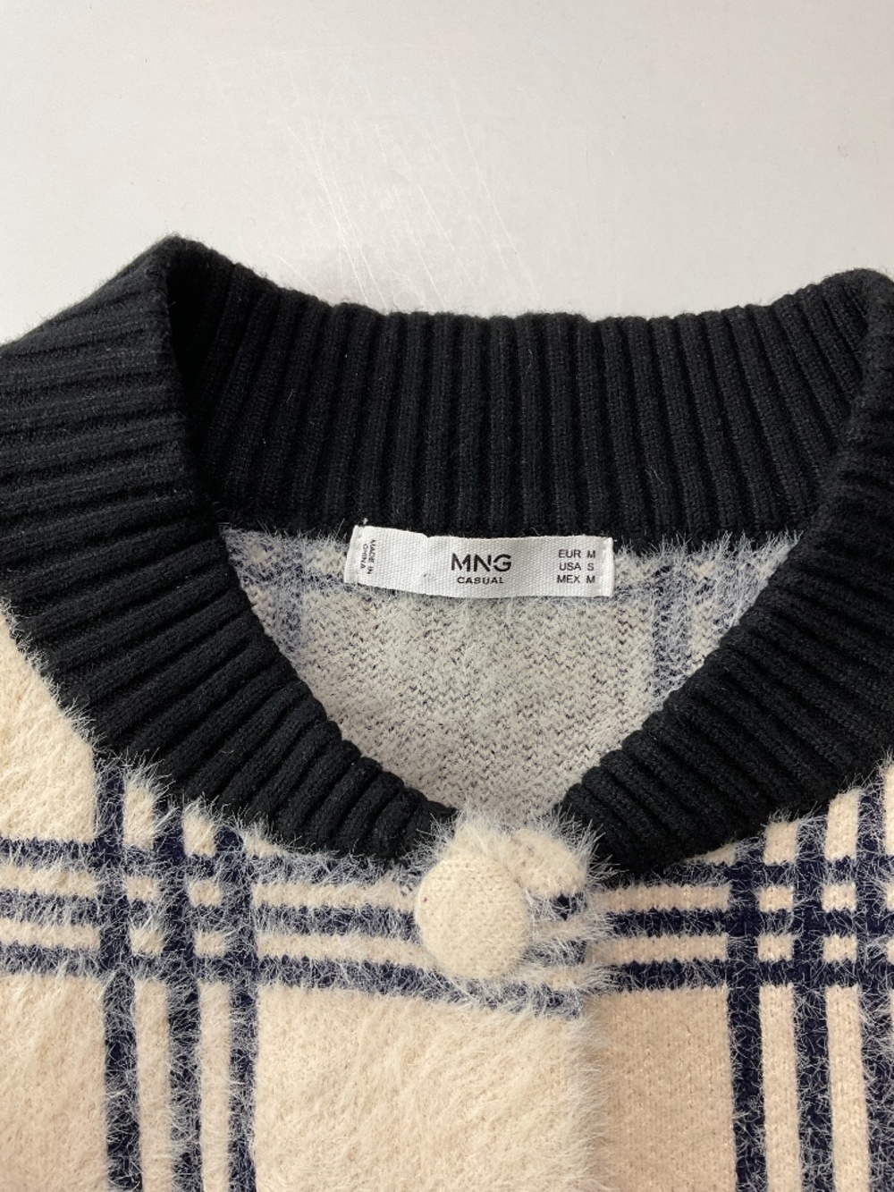 Mango Textured Check Cardigan Jacket - Picture 5 of 8